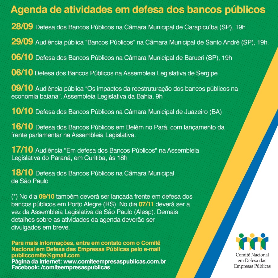 agenda bancos atualizada